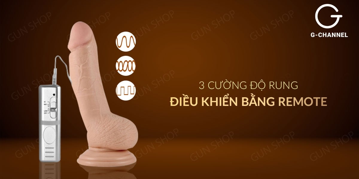 Dương vật giả dính tường 3 chế độ rung Silicon y tế cao cấp