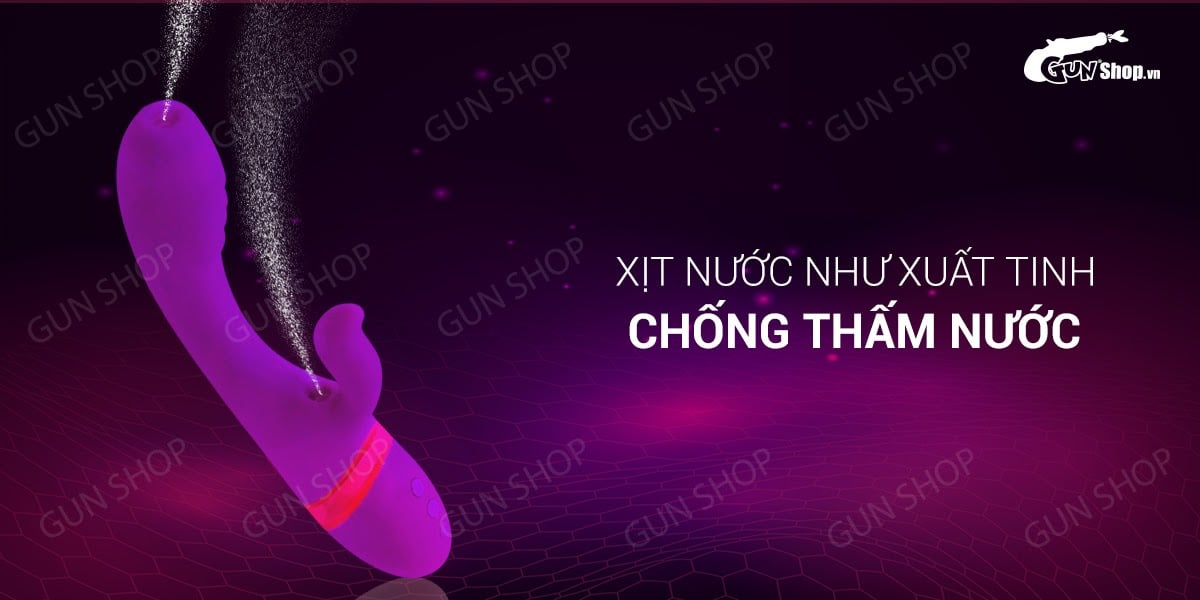 Dương vật giả màu tím 7 chế độ rung xịt nước Loveaider