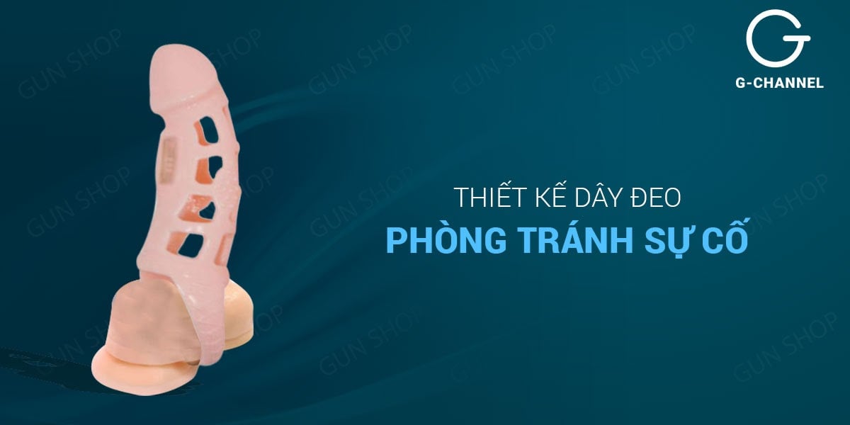 Bao cao su đôn dên Baile Màu da, rung mạnh, dây đeo tiện lợi