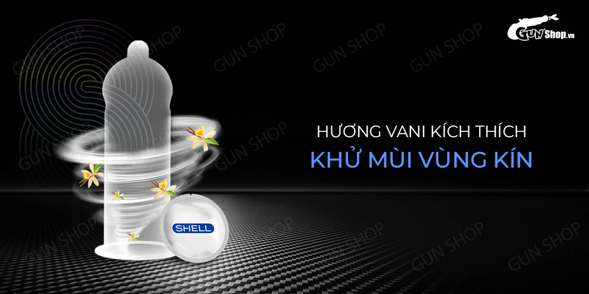 Bao cao su siêu mỏng Shell Invisible kéo dài thời gian an toàn 10 cái