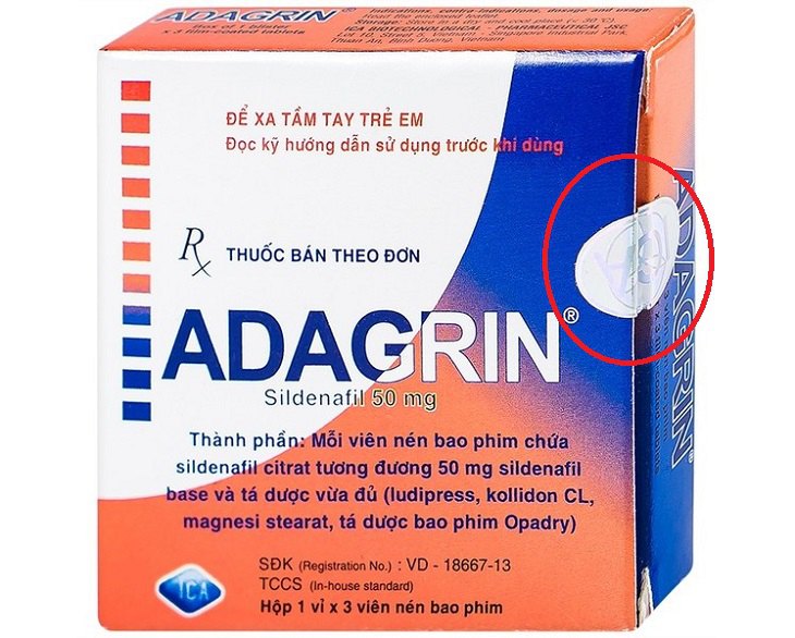 Viên uống Adagrin 50mg tăng cường sinh lý chống xuất tinh sớm