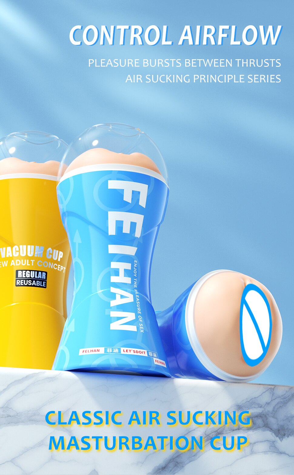 Âm đạo giả FeiHan hút chân không cốc tự sướng nam siêu thực