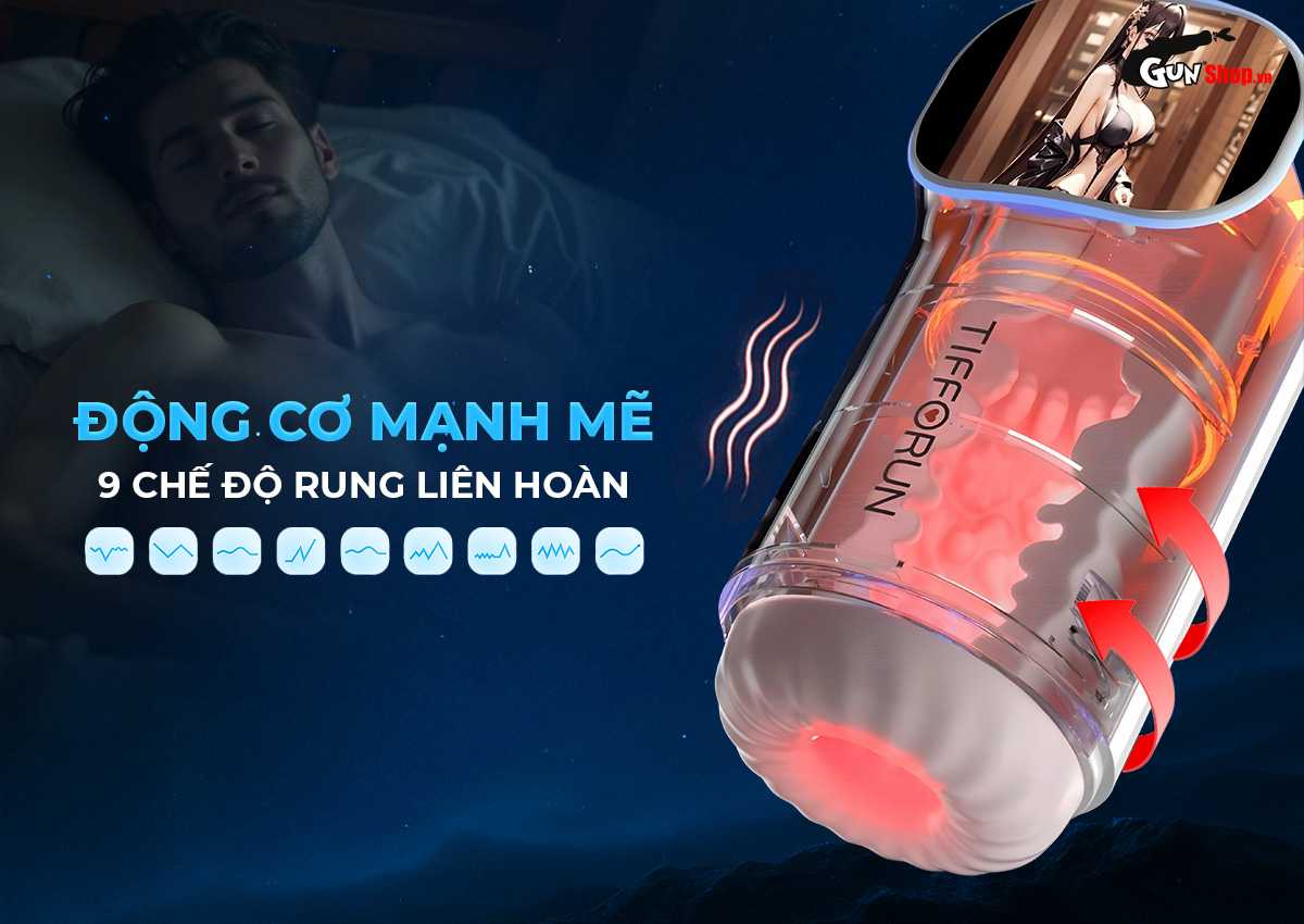 Âm Đạo Giả Tifforun UFO Rung Thụt Tự Động LED Toả Nhiệt Âm Đạo Giả Tifforun UFO Rung Thụt Tự Động LED Toả Nhiệt