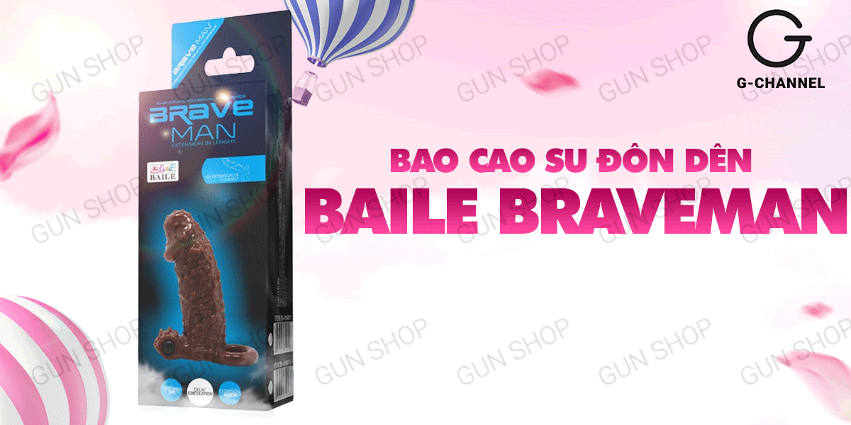 Bao cao su đôn dên rung đa điểm kích thích Baile Braveman