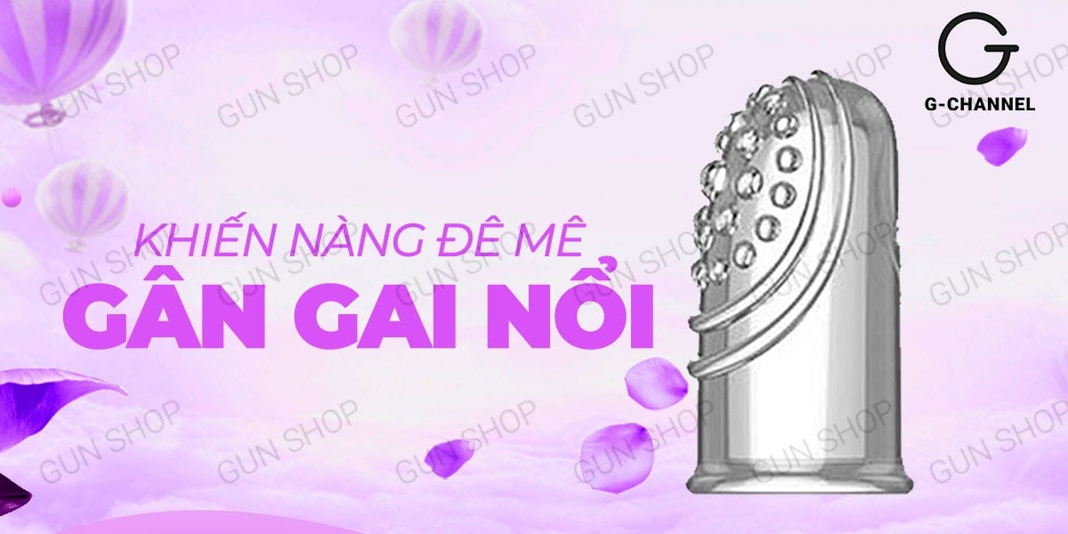 Bao cao su 2 ngón Aichao gân gai, siêu kích thích, hộp 2 cái