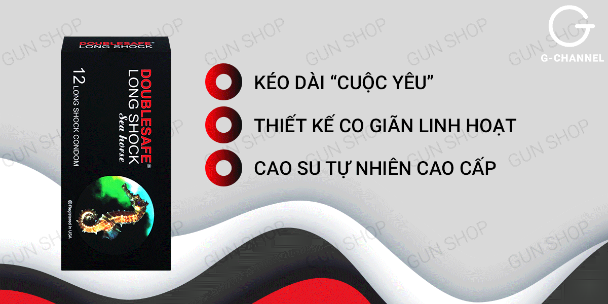Bao cao su Cá Ngựa hộp 12 cái - Kéo dài thời gian, siêu mỏng