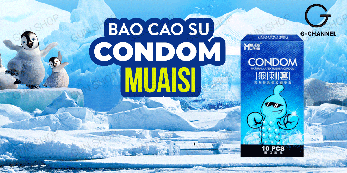 Bao cao su Muaisi Cool mát lạnh siêu mỏng - Hộp 10 cái giá tốt