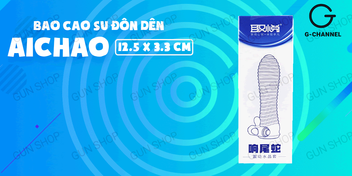 Địa chỉ bán Bao cao su đôn dên tăng kích thước rung - Aichao Xanh  nhập khẩu