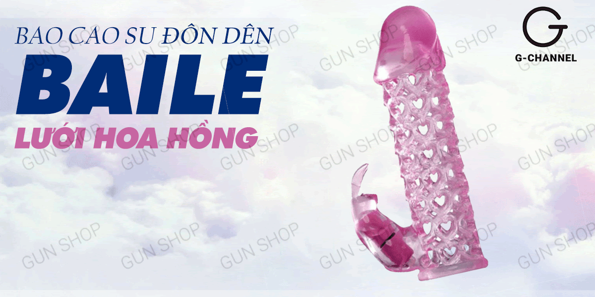 Cửa hàng bán Bao cao su đôn dên tăng kích thước có rung Baile Hoa hồng  giá sỉ