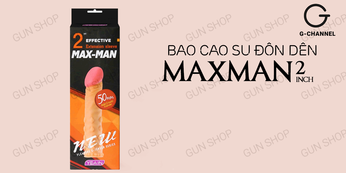 Bao cao su đôn dên Maxman tăng kích thước gai gân mềm mại cho nam giới