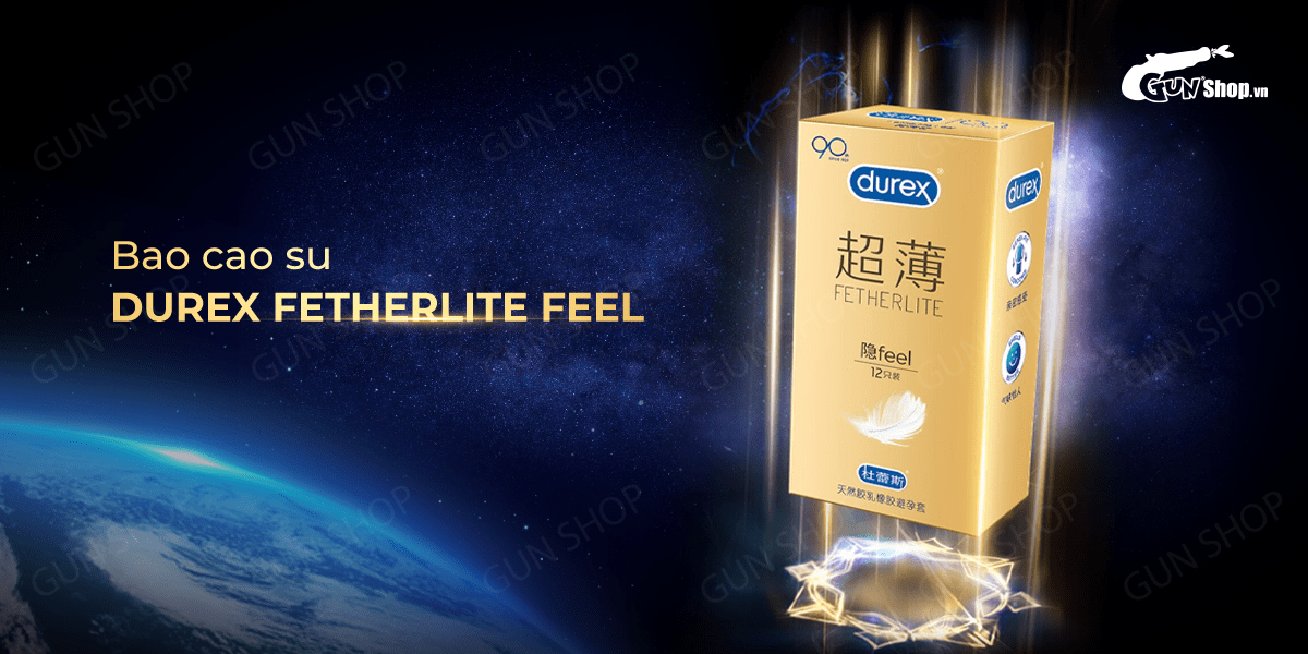 Bao cao su Durex Fetherlite siêu mỏng gel bôi trơn hộp 12