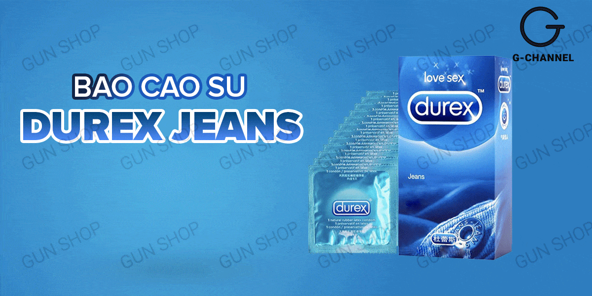 Bao cao su Durex Jeans mỏng siêu gel bôi trơn - Hộp 12 cái tiện lợi