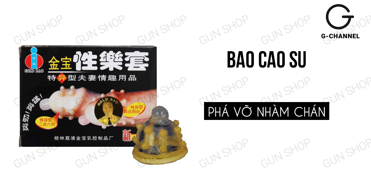 Bao cao su Gold gai bi hộp 2 cái an toàn thoải mái kích thích