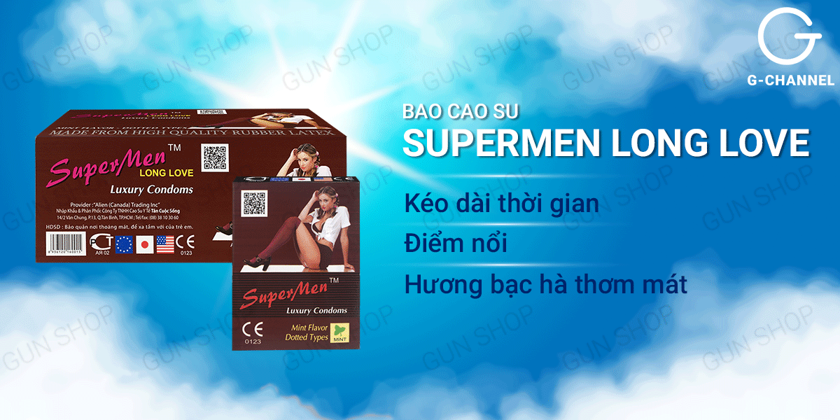 Supermen Long Love 120 cái - Bao cao su kéo dài - Siêu bền