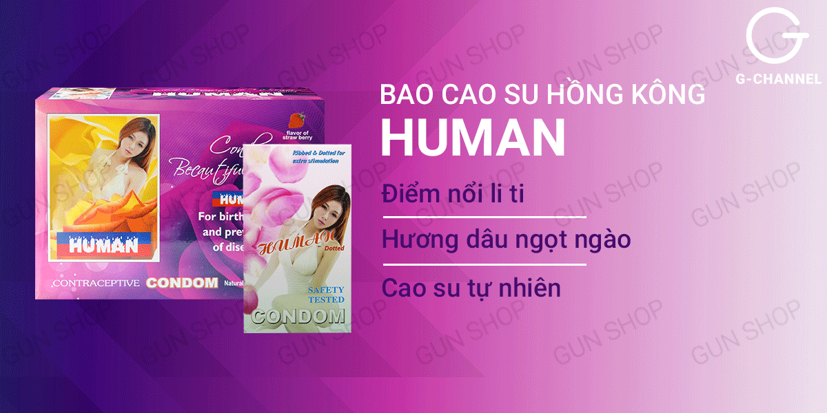 Bao cao su Human hương dâu thơm mát, hộp 120 cái giá tốt