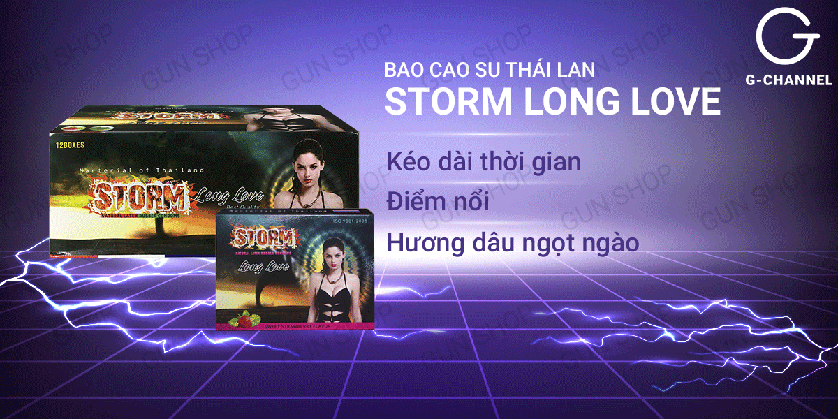 Storm Long Love hộp 120 cái bao cao su kéo dài hưng phấn