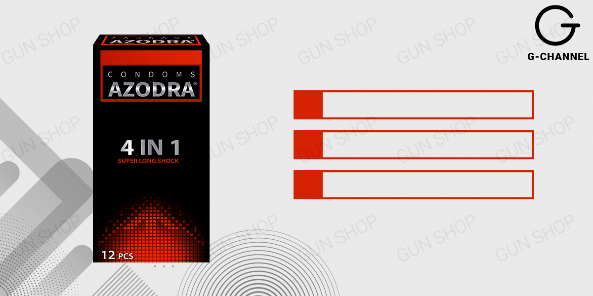 Bao cao su Azodra 4 in 1 kéo dài thời gian, hộp 12 cái chính hãng