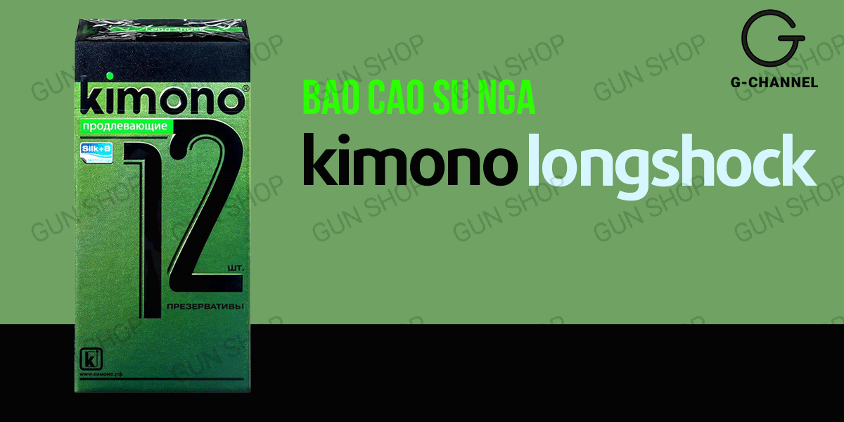 Bao cao su Kimono Long Shock siêu mỏng 0.03mm kéo dài 12 cái
