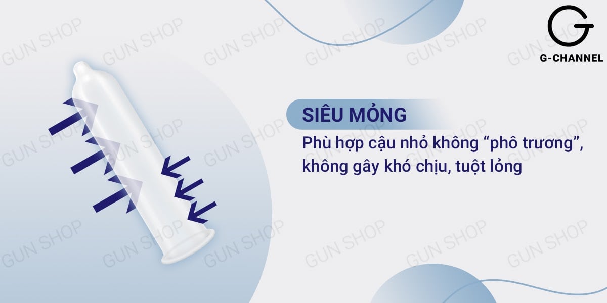 Bao cao su Liebe mỏng nhẹ 49mm, an toàn, mềm mại hộp 12