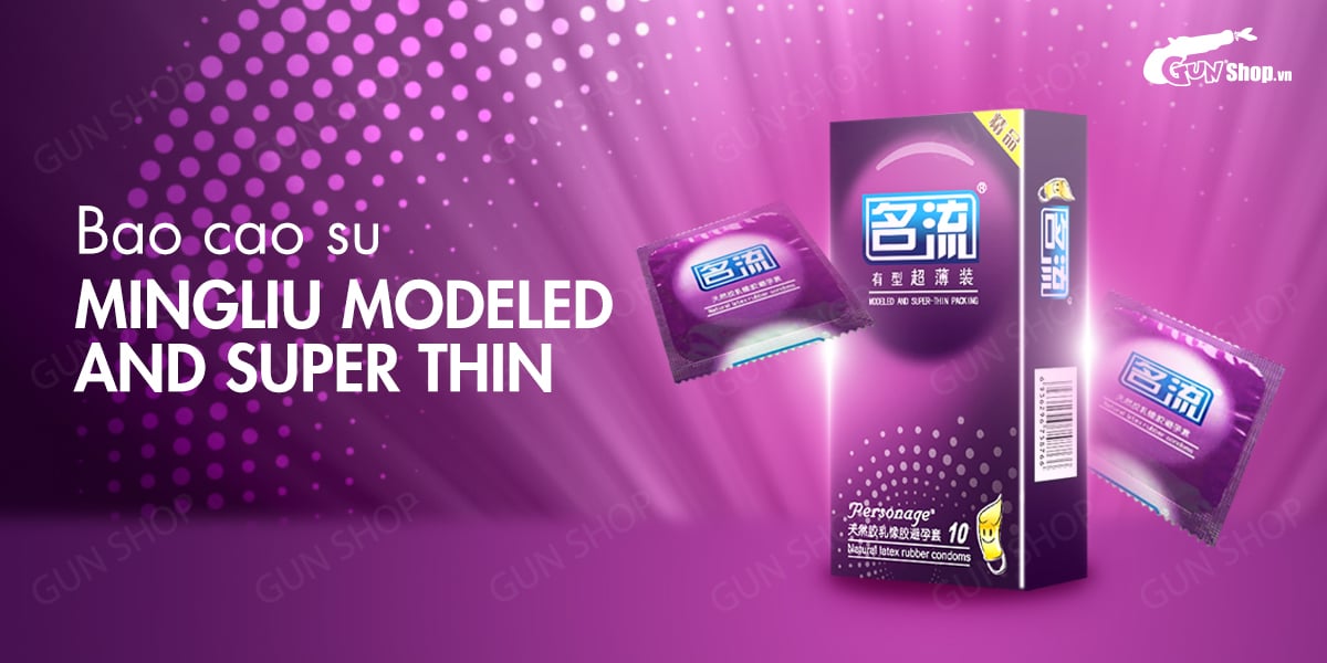 Bao cao su Mingliu siêu mỏng hiện đại hộp 10 cái thoải mái an toàn