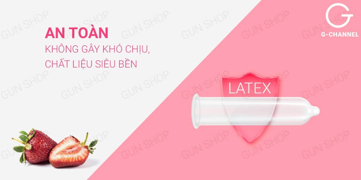 Bao cao su Nakanishi siêu mỏng 0.03mm hương dâu hộp 4 cái giá tốt