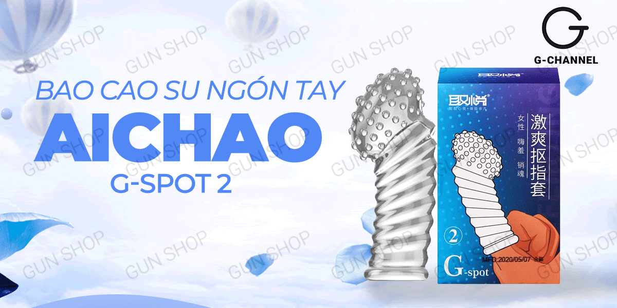 Bao cao su ngón tay Aichao G-spot gai nổi lớn kích thích mạnh