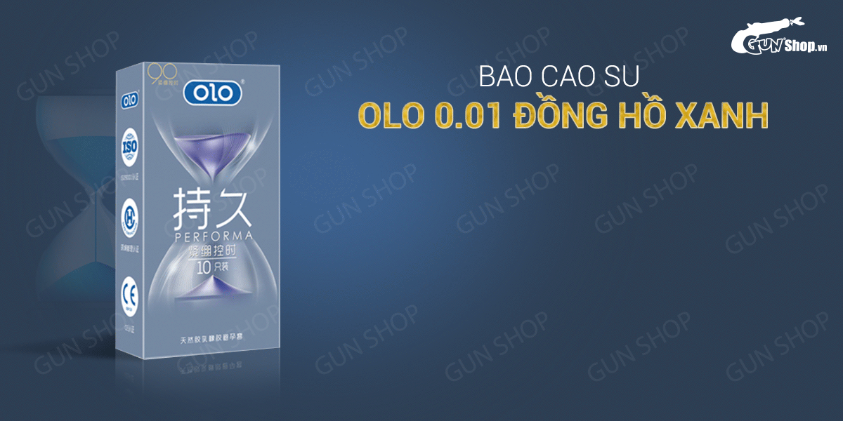 Bao cao su OLO 0.01 Đồng Hồ Xanh kéo dài thời gian hương vani