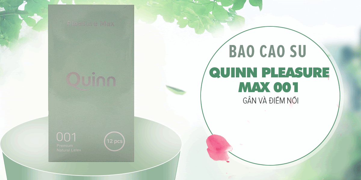 Bao cao su Quinn Pleasure Max gân điểm nổi tăng khoái cảm hộp 12