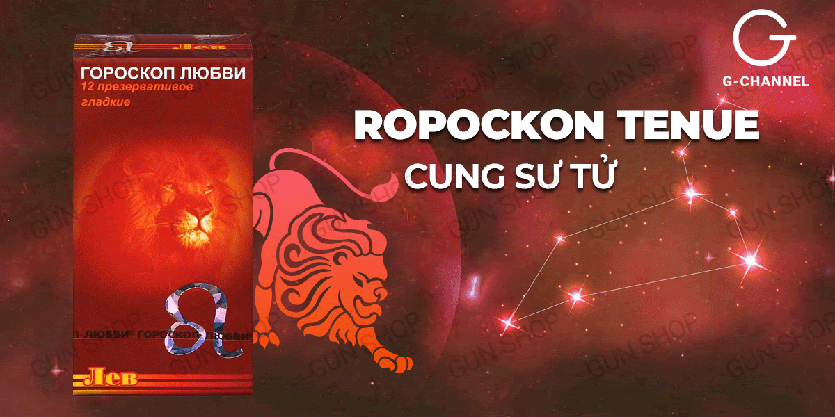 Bao cao su Ropockon Cung Sư Tử mỏng 0.03mm vị dâu 12 cái