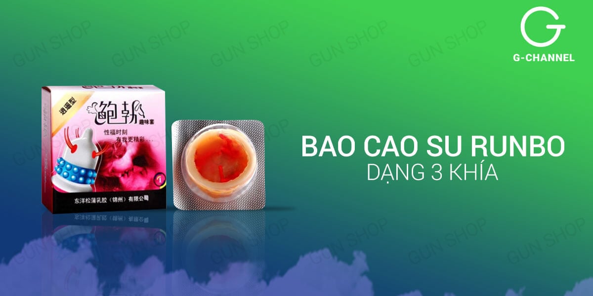 Bộ 3 hộp bao cao su Runbo gân gai lớn tăng khoái cảm