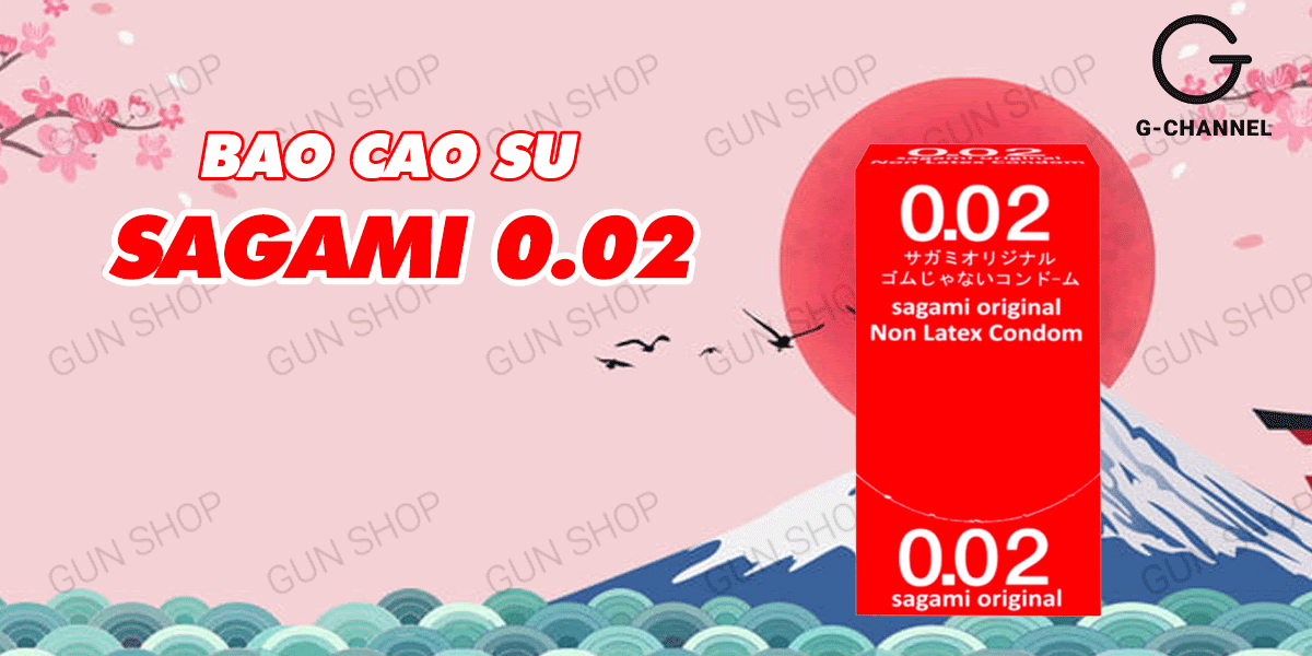 Bao cao su Sagami siêu mỏng 0.02mm hộp 12 cái hàng chính hãng