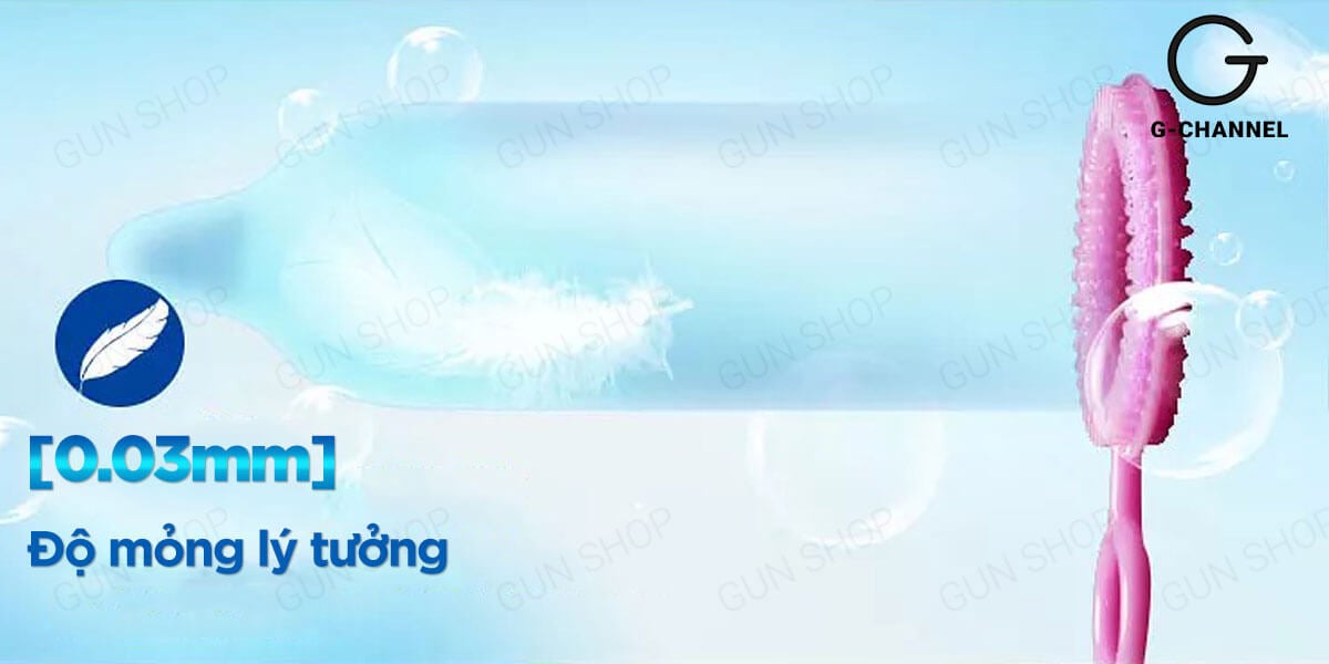 Bao cao su Gun siêu mỏng 0.03mm hộp 10 cái - An toàn, nhạy cảm