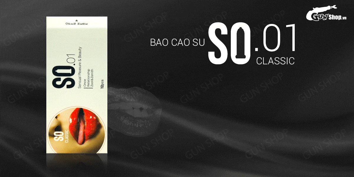 Bao cao su SO Classic mỏng gel bôi trơn siêu an toàn 12 cái