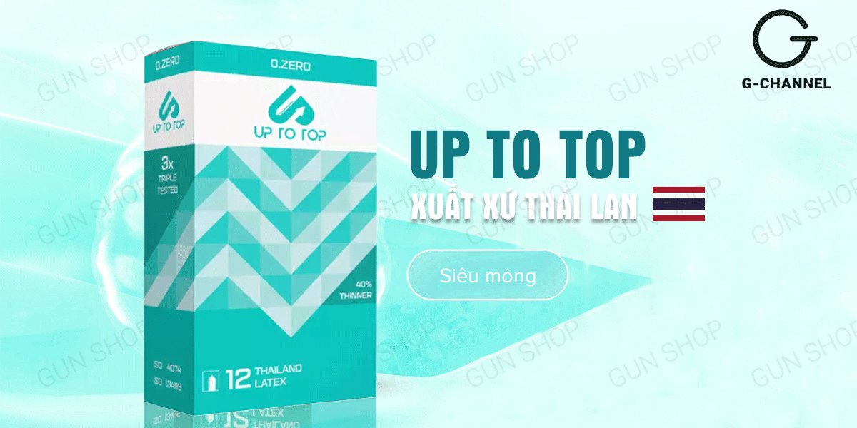 Up To Top 0.Zero Bao Cao Su Siêu Mỏng Hộp 12 Cái Giá Tốt