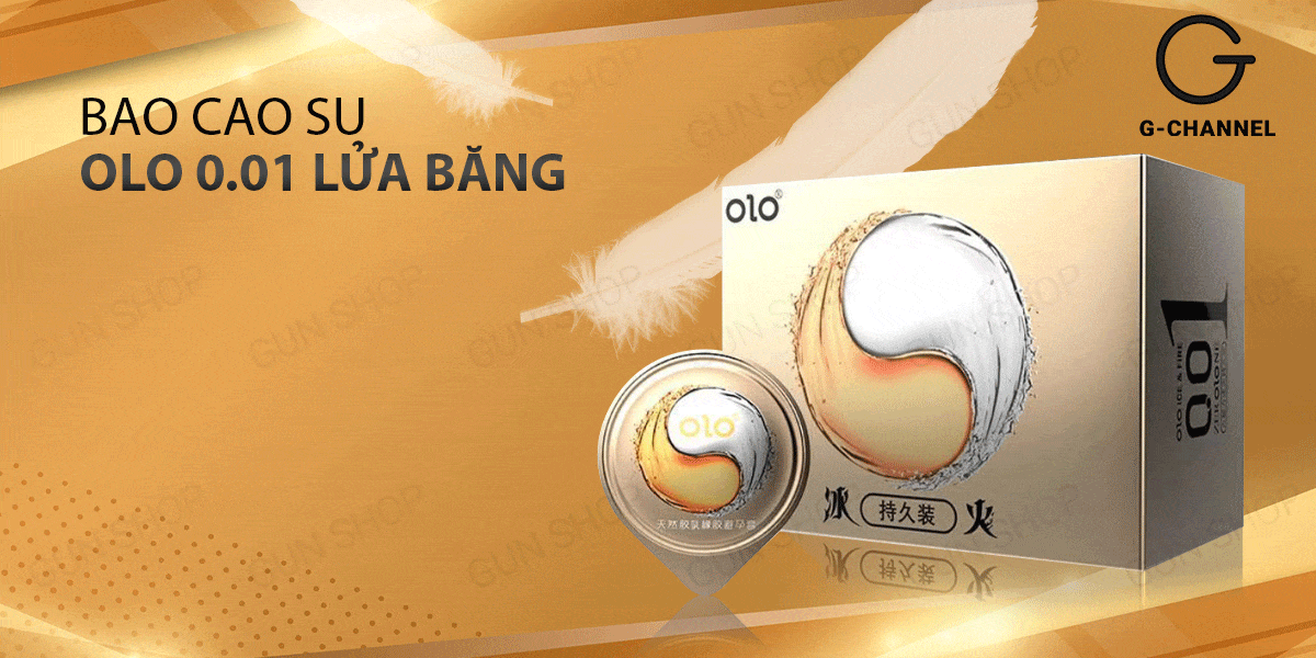 Bao cao su OLO 0.01 Lửa Băng siêu mỏng kéo dài cảm xúc nóng lạnh hộp 10