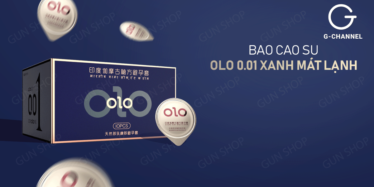 Bao cao su OLO 0.01 xanh siêu mỏng mát lạnh kéo dài đỉnh cao