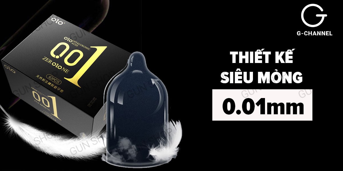 Thông tin Bao cao su OLO 0.01 Đen - Siêu mỏng hương vani - Hộp 10 cái  chính hãng