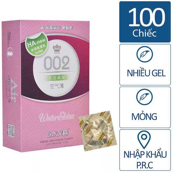 Bao cao su HA002 Water Lotus siêu mỏng gel bôi trơn thơm hoa sen