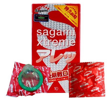 Bao Cao Su Sagami Xtreme Feel Long gân gai siêu mỏng hộp 10