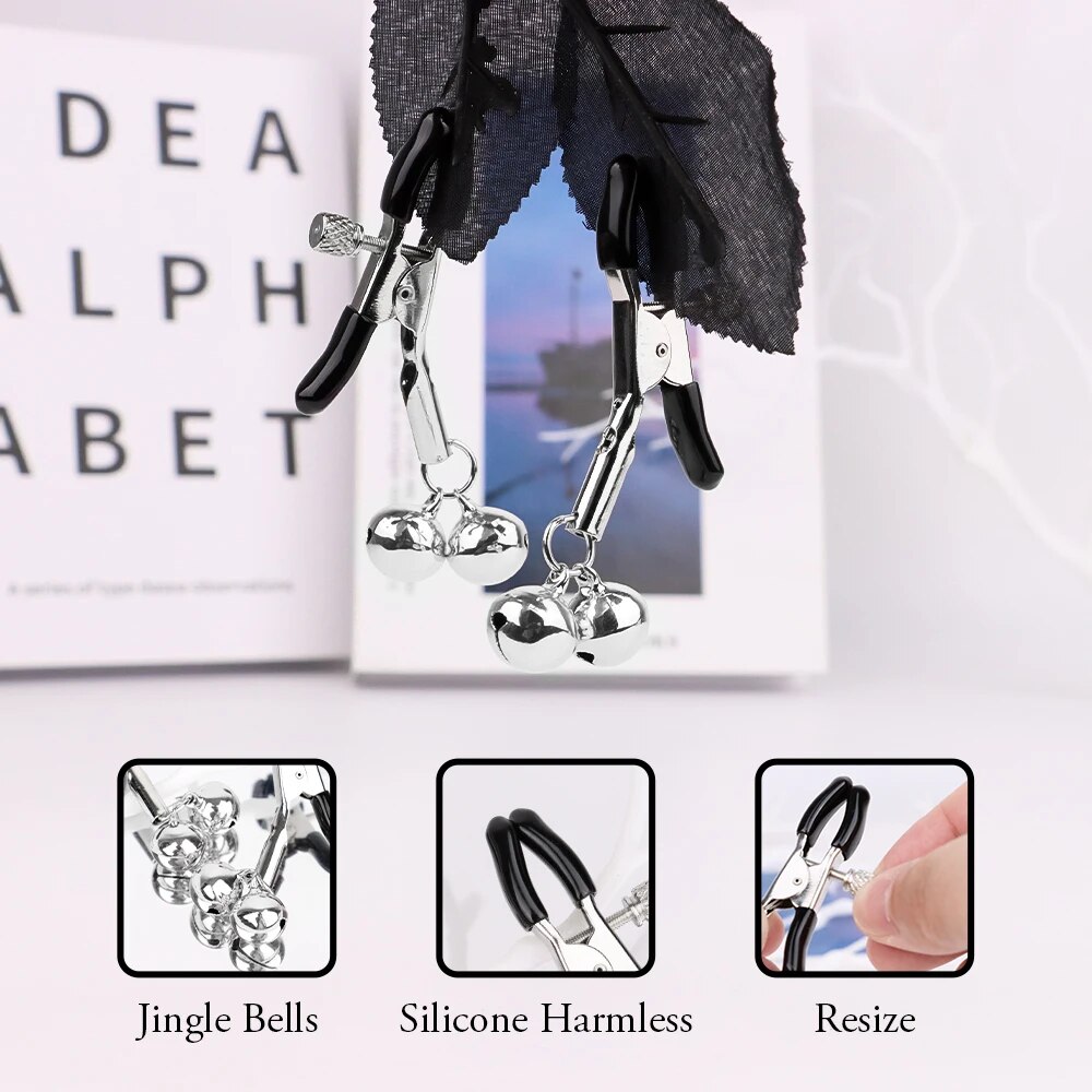 Bộ đồ BDSM 4 món bạo dâm kẹp vú roi gậy phết mông siêu kích thích