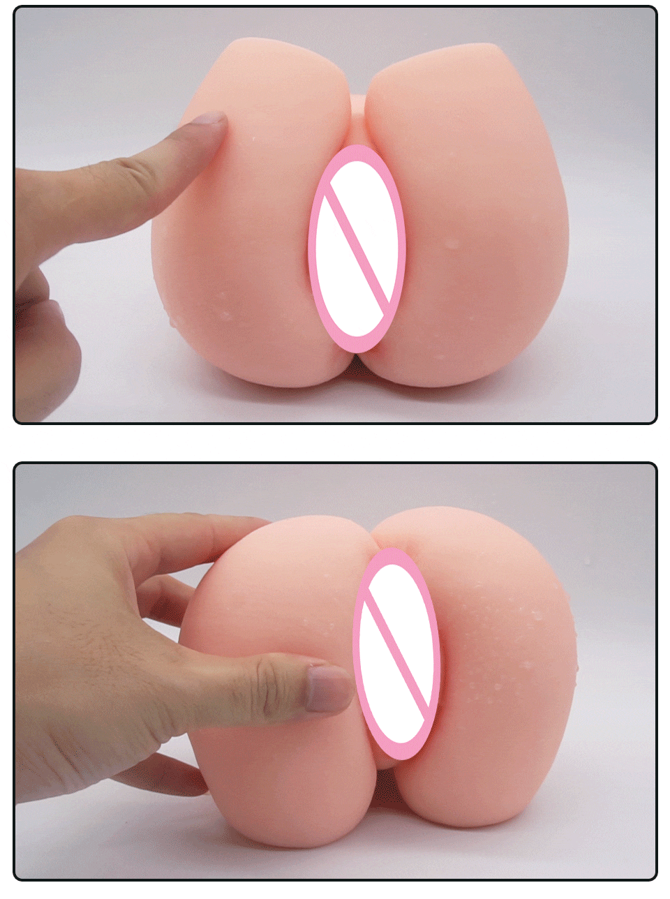 Mông giả 3D silicon nguyên khối cỡ lớn có lỗ âm đạo hậu môn