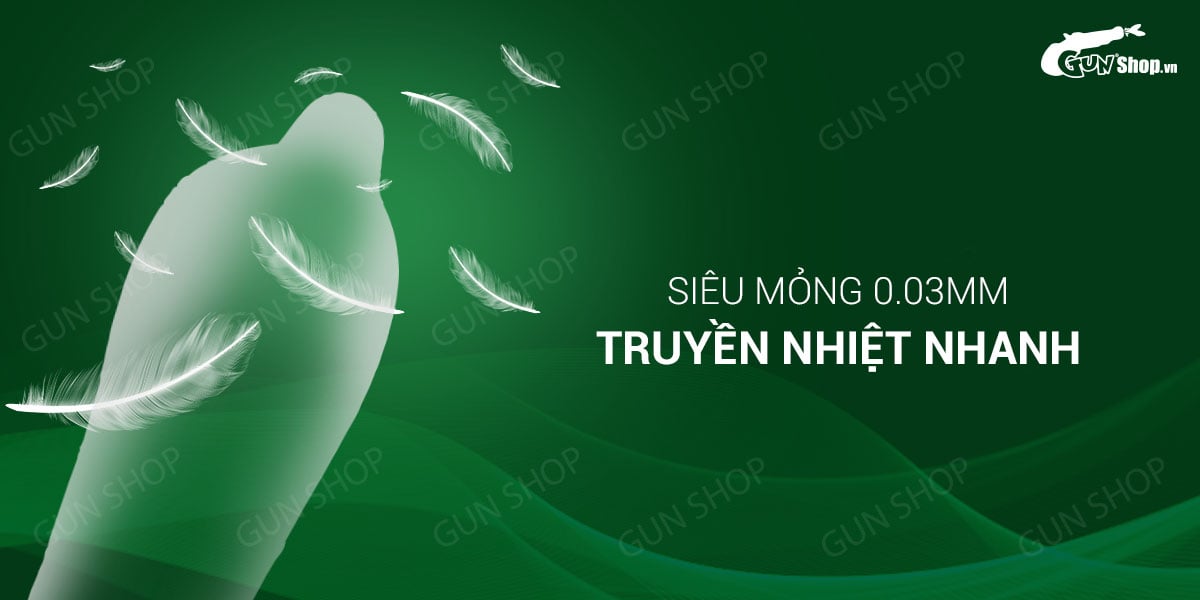 Bao cao su Muaisi 0.03 siêu mỏng mềm mại hộp 12 cái