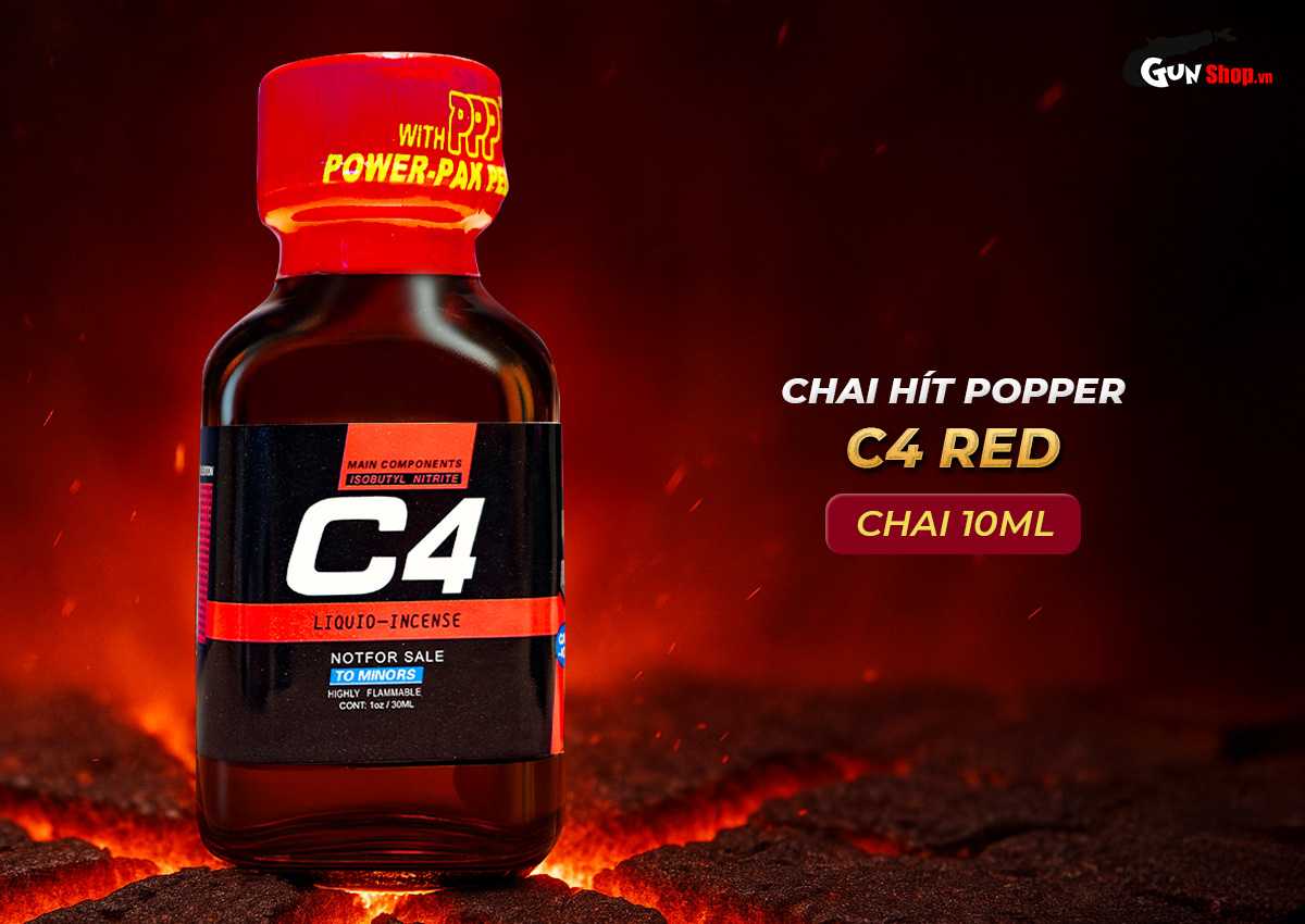 Popper PWD USA C4 Red 30ml chai hít cao cấp tăng khoái cảm cực mạnh