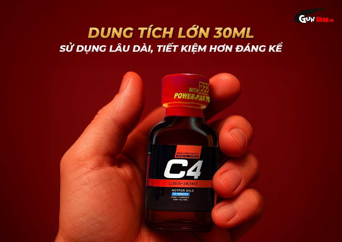 Popper PWD USA C4 Red 30ml chai hít kích thích đỉnh cao