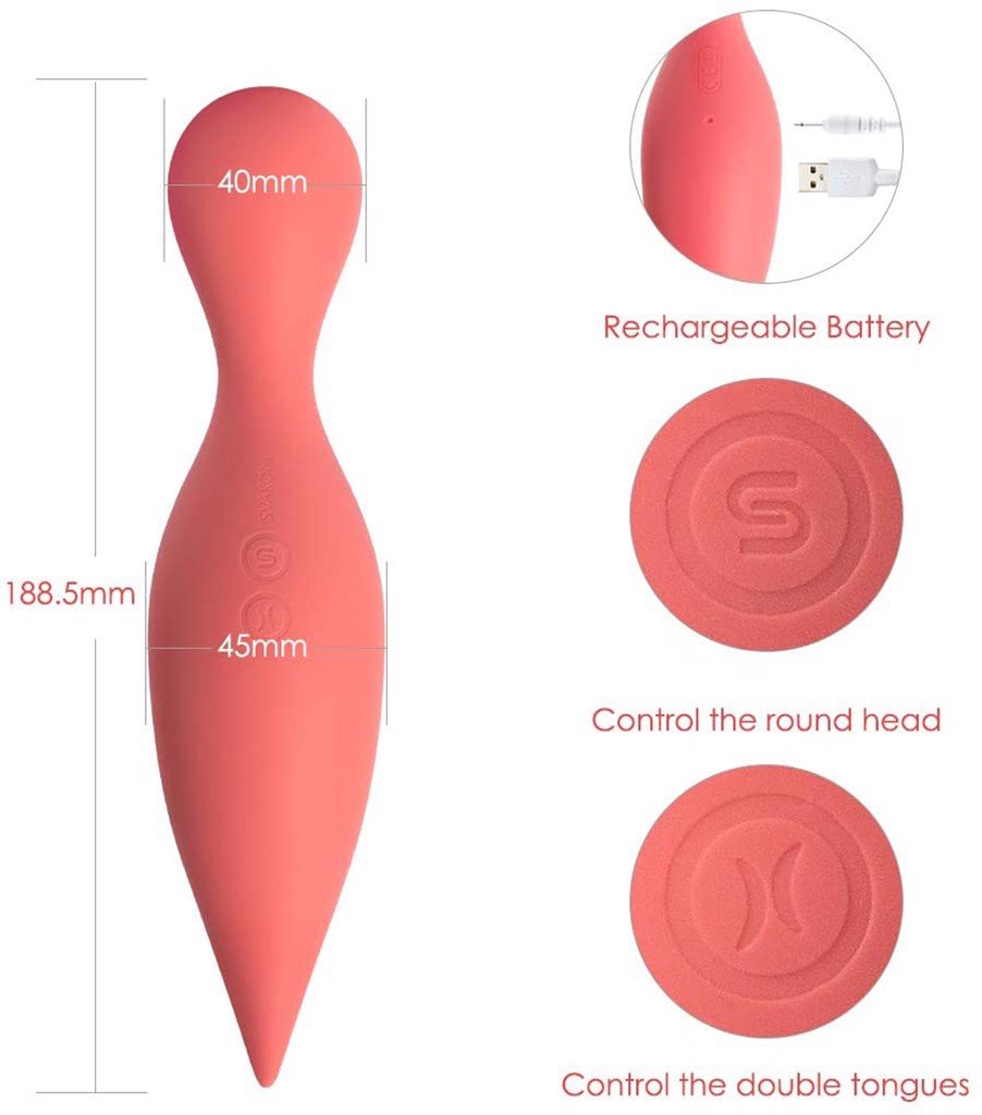 Chày rung Svakom Siren 2 đầu đa điểm siêu mềm rung mạnh