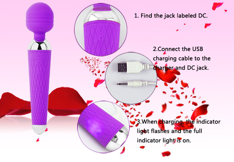 Chày rung không dây kích thích điểm G USB máy massage 10 chế độ