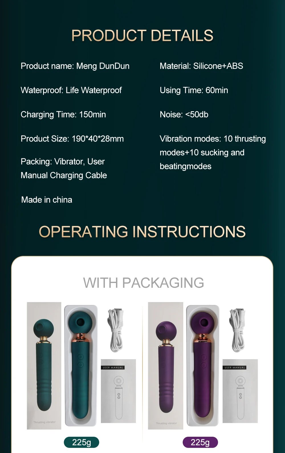 Chày rung tình yêu 3 in 1 massage thổi hút 10 chế độ êm ái