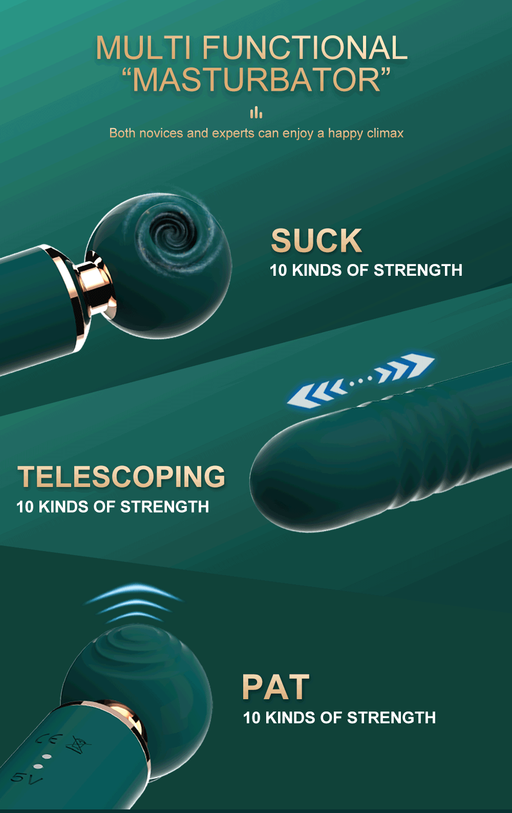 Chày rung tình yêu 3 in 1 massage thổi hút 10 chế độ êm ái