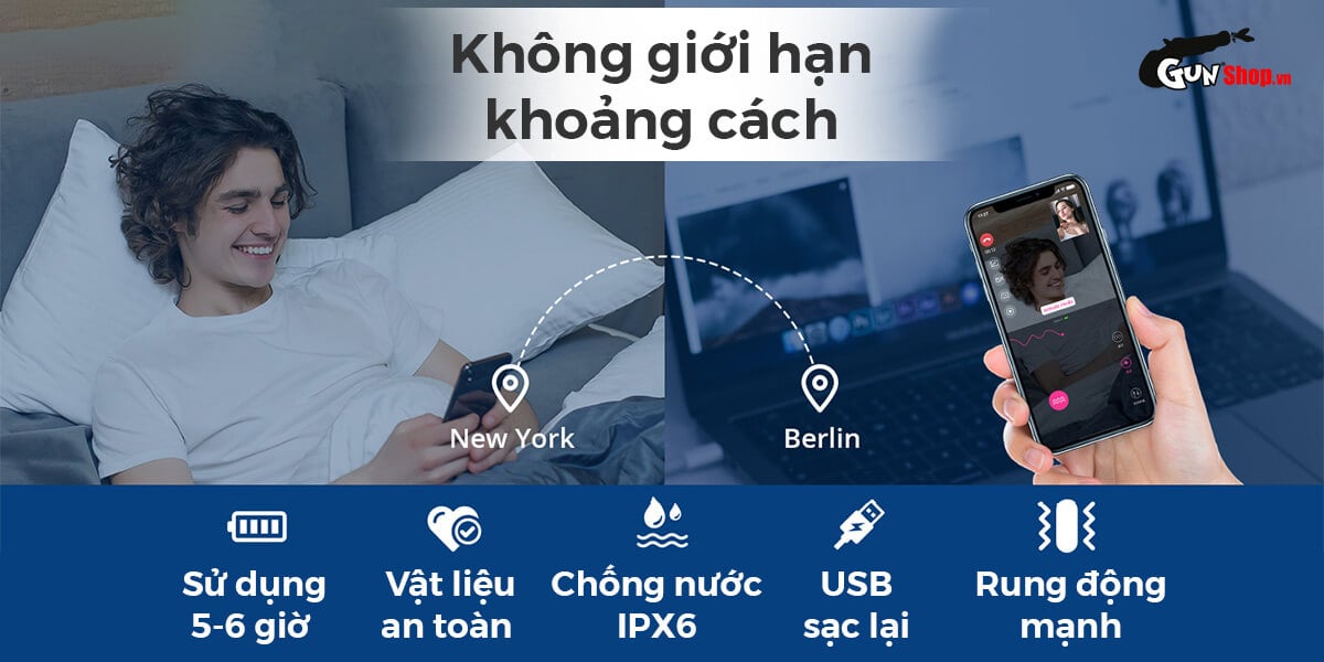 Chày rung Lovense Domi 2 không dây app điều khiển rung mạnh