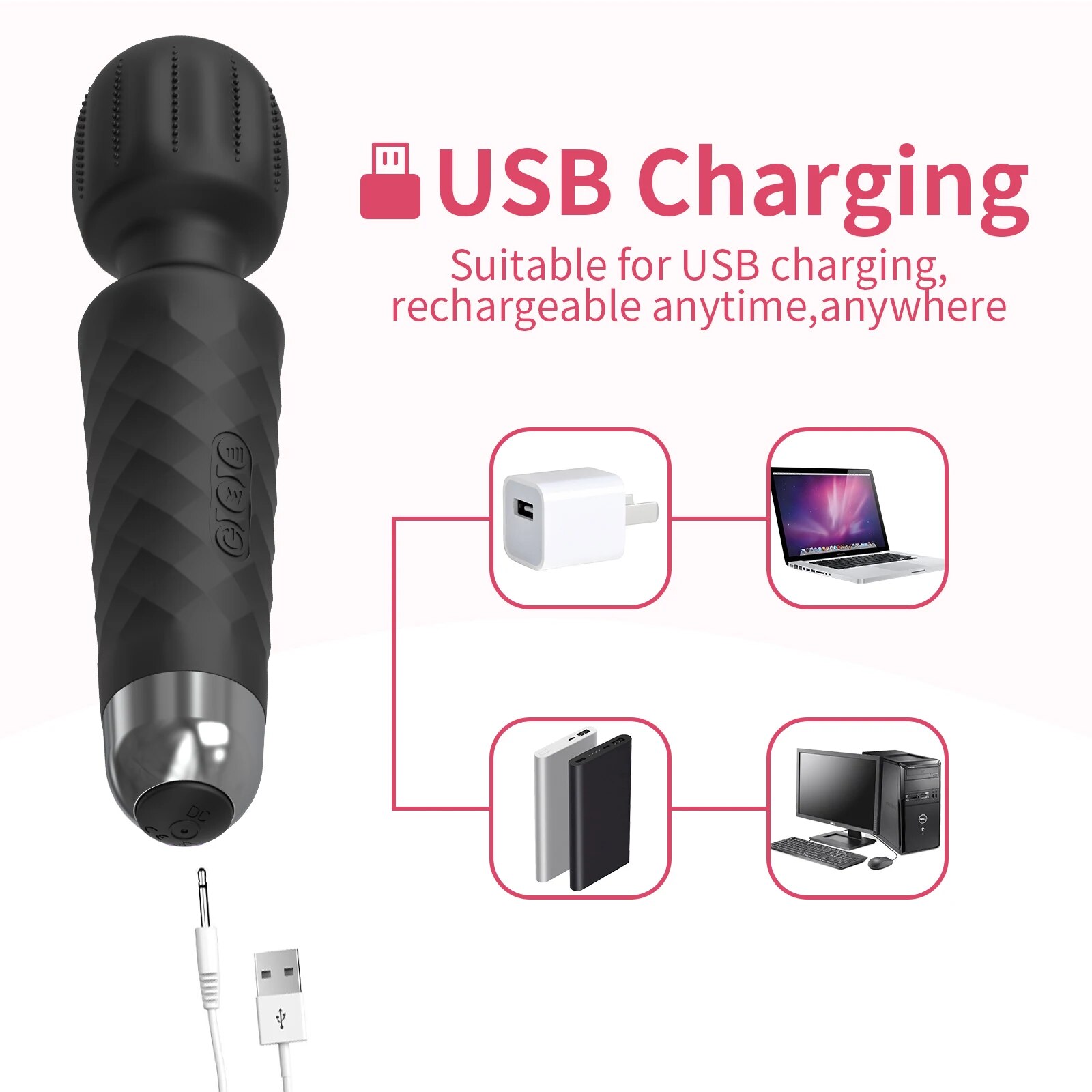 Chày rung Safiman Magic Wand gai nổi Kích thích điểm G mạnh mẽ